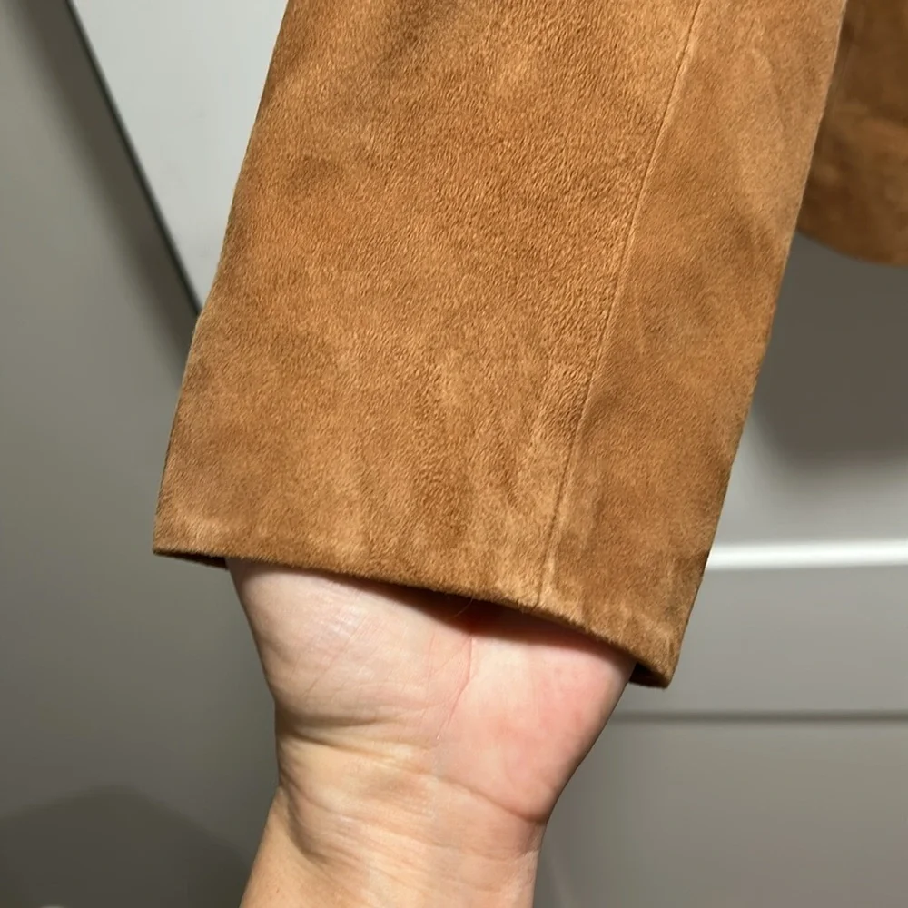 BNWOT Cole Haan suede brown blazer, size Large with 3 pockets - Picture 7 of 7